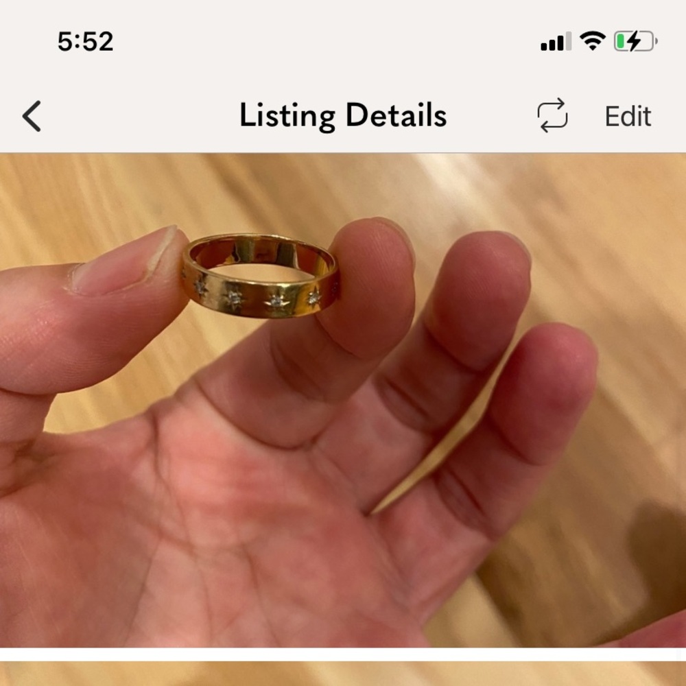 Rose gold star 7 diamond cigar band. Feels like a 6.5